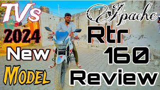 Tvs 2024 New Model Review Apache Rtr 160  Review with price amp features  mileage amp Speed [upl. by Brigitte]