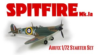 Airfix Spitfire Ia 172nd starter set review and full build  HD 720p [upl. by Htesil]