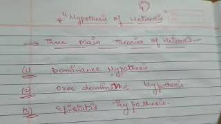 Heterosis Theory or Hypothesis of Heterosis by Ritikas Tutorial [upl. by Saddler233]