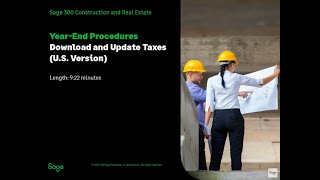 Sage 300 Construction and Real Estate  Download and Update Taxes US [upl. by Aihsemak]