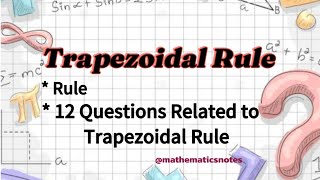 Trapezoidal Rule  Numerical integration  Solved numericals  Mathematics Notes [upl. by Iztim]