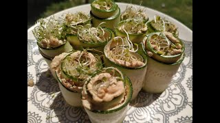 Rollitos de calabacín y queso de tofu [upl. by Lapotin]