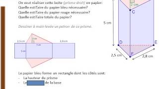 5ème  PRISMES  Aire latérale et totale dun prisme [upl. by Guimond206]