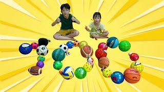 Celebrating 100 subscribers  Colors and types of sports balls to form the number 100 for Kids [upl. by Noreg837]