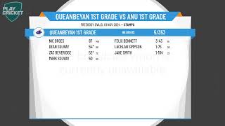 Queanbeyan 1st Grade v ANU 1st Grade Day 1 [upl. by Yerak]