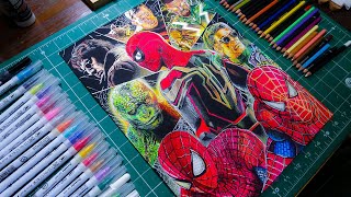 Drawing Spiderman No Way Home Tobey Andrew Timelapse  JayCarts [upl. by Aramot]