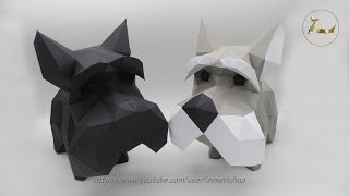 DIY 3D Mini Schnauzer Papercraft [upl. by Eniac]