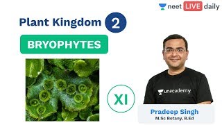 NEET Plant Kingdom  Lecture 2  Bryophytes  Class 11  Unacademy NEET  Pradeep Sir [upl. by Quinby605]