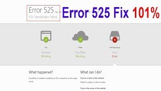 Error 525 SSL handshake failed solution 2021  error 525 ssl handshake failed cloudflare [upl. by Gwenora]