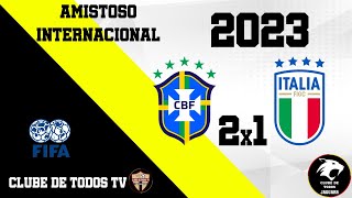 Brasil 2x1 Itália  Amistoso Internacional  2023 PES 2021 [upl. by Einallem]