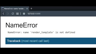 NameError name rendertemplate is not defined  Python  Flask Error  Django Error  Aryadrj [upl. by Wiese524]