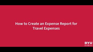 Expense Report for Travel Expenses Tutorial [upl. by Annabelle498]