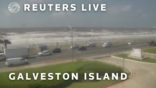 LIVE Flooding on Galveston Island Texas [upl. by Elletnuahs]