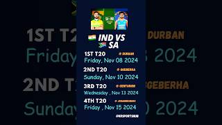 🇮🇳 IND vs 🇿🇦 SA T20 Series Schedule Date Time Venue [upl. by Hteboj]