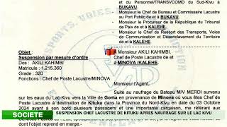 suspension Chef Lacustre de Kituku après naufrage sur le Lac Kivu [upl. by Livesay]