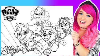 Coloring Paw Patrol Skye amp Everest Coloring Pages  PAW Patrol Coloring Videos  Crayons amp Markers [upl. by Veleda]