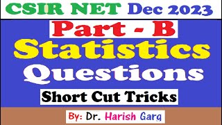 Complete Statistics Solution CSIR NET Dec 2023 Mathematics  Short Cut Tricks [upl. by Notsla431]