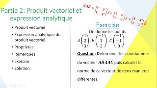 Le produit vectoriel de deux vecteurs  expression analytique terminale Spé [upl. by Lady]