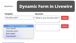 Livewire Dynamic Form with AddDelete Row and More [upl. by Persons]