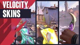 Velocity Skins Showcase Velocity Collection  Valorant Battle Pass Skins [upl. by Drageruaeb]