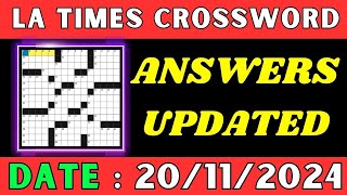 LA Times Crossword Clue Answers for Nov 20 2024  Solved [upl. by Nonnek344]