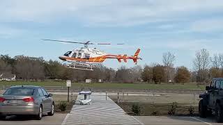 Pafford Air One picking up a patient at Trinity Medical Center 122723 [upl. by Asli]