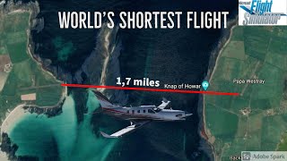 The worlds shortest flight from Westray to Papa Westray  tbm 930  fs2020 [upl. by Aikemat]