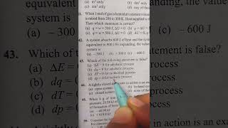 adiabatic process thermodynamicsmcqs class11chemistry neetshorts viralneet [upl. by Waldos]