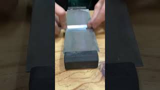 Using a whetstone to sharpen a razor can easily cut hair [upl. by Kennie]