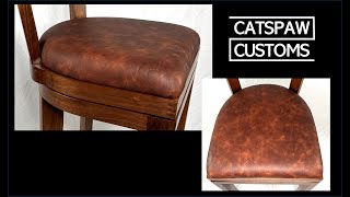 Making Leather Covered Cushions for Chairs With No Upholstery Experience [upl. by Lewse]