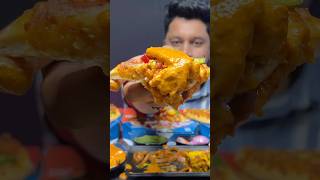 Veg Butter Chicken with Dominos Pizza 🍕 🔥 eatingasmr mukbang [upl. by Fortunato43]