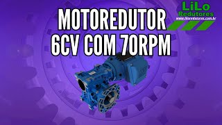 Motoredutor WCG01 com Motor de 6cv e 70rpm Weg Cestari Trifásico 125 FAJ [upl. by Enad]