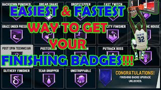 NBA 2k22  Quickest And Easiest Way To Get ALL Your Finishing Badges Badge Finishing Guide NBA 2k22 [upl. by Nosaes]