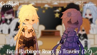 Fatui Harbinger React To Traveler 2 ✧ Genshin Impact ✧ Credits on description ✧ kreyyluvv [upl. by Deery]