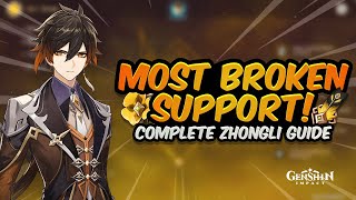 UPDATED ZHONGLI GUIDE BROKEN NEW SET  Best Artifacts Weapons Teams amp Showcase  Genshin Impact [upl. by Schuh444]