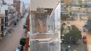 Massive Flood in Malaga Spain فيضانات جارفة في مدينة مالغا الاسبانية [upl. by Tenrag]