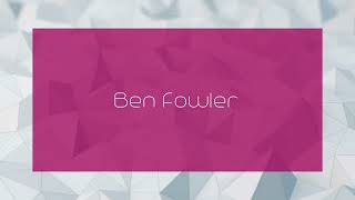 Ben Fowler  appearance [upl. by Reiche244]