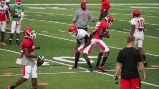 Rutgers defensive backs work on tackling [upl. by Siusan600]