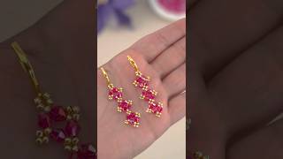 Easy Earring Making at Home DIY Beaded Crystal Earrings  Simple Handmade Jewelry Design Beginners [upl. by Abocaj]