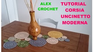 RUNNER CORSIA MODERNA quotRUOTAquot TUTORIAL UNCINETTO facile Alex Crochet [upl. by Eedyak]