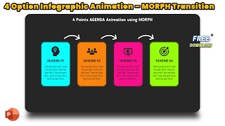 130PowerPoint MORPH Animation  4 Option Animated Agenda Slide Template using MORPH transition [upl. by Eak]