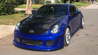 G35 gets Fly1 Motorsports Vented Carbon Fiber Hood [upl. by Devona]