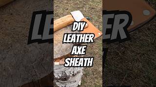 MAKING DIY Bushcraft Leather Axe Sheath survival diy bushcraftlogcabin bushcraft [upl. by Lemahs]