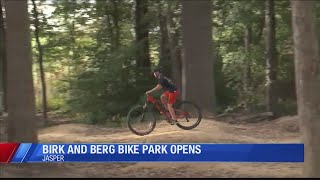 Birk and Berg Bike Park opens in Jasper [upl. by Ahsilyt]