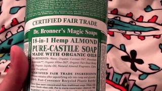 Dr Bronners castile magic soap 18in1 Hemp PureCastile Soap Almond REVIEW [upl. by Iasi]