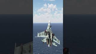 High skill Sukhoi Su27 aircraft takes off on aircraft carrier shorts [upl. by Iridissa]