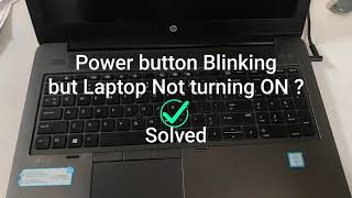 Laptop not turning On  Power button Blinking  Solved  1minute fix tech tutorial howto [upl. by Aliakim]