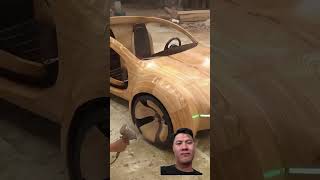 Apple car handmade automobile toycar satisfying woodworking [upl. by Joshuah]