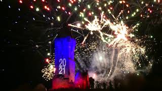 Stirling New Year Fireworks 2021 Wallace Monument 4K [upl. by Ahsikam]