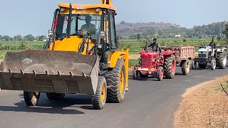 JCB 3dx Xpert loading Field Mud  Eicher 485 Tractor  Mahindra 275 Di with Trolley  Pramods Life [upl. by Koller]